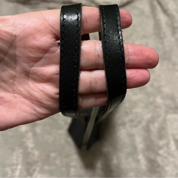 Vintage Jennifer Graham black textured purse with leather straps - Picture 3 of 7